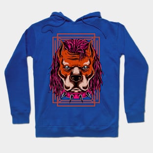 Mad Dog Bull Punk Brown Pink Hoodie